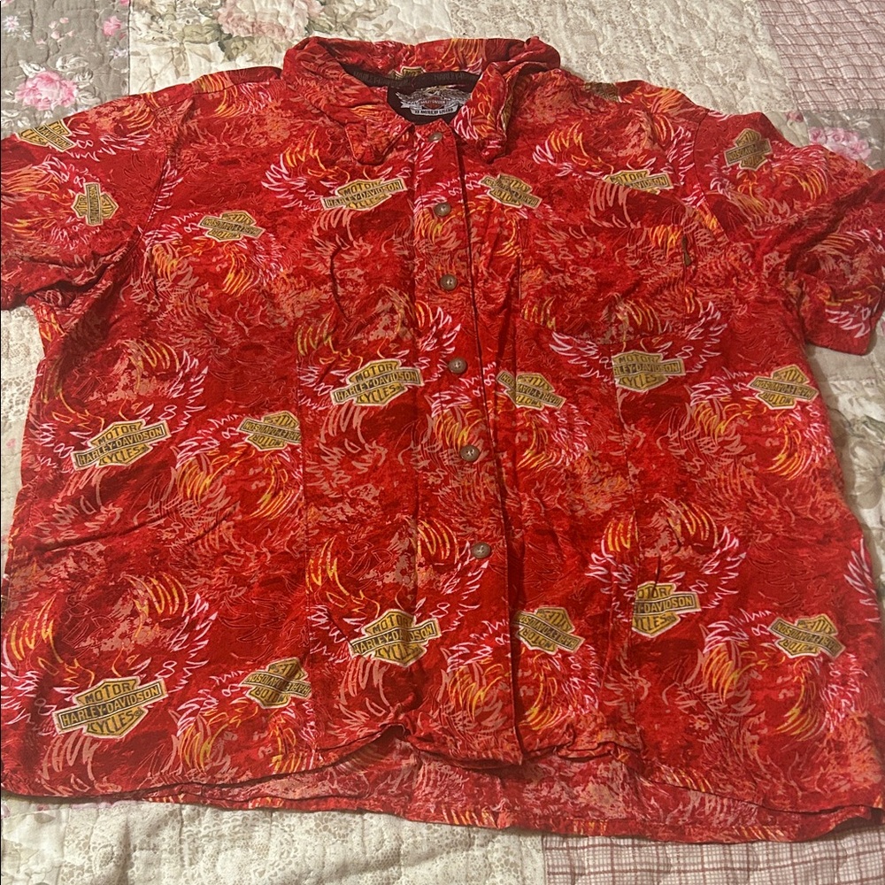 Harley-Davidson Fiery Red Men's Casual Shirt